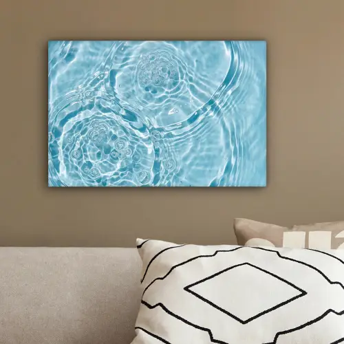 Water - Blauw - bubbels canvas 2cm klein -sfeer3