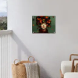 Vrouw - Aardbeien - Frambozen - Bramen - Bessen tuinposter los doek klein -sfeer8
