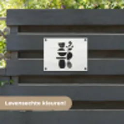 Japandi - Zwart - Abstract tuinposter los doek klein -sfeer3