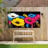 Graffiti - Bloemen - Kleur Tuinposter op houten frame 2 cm dik xxl -sfeer4