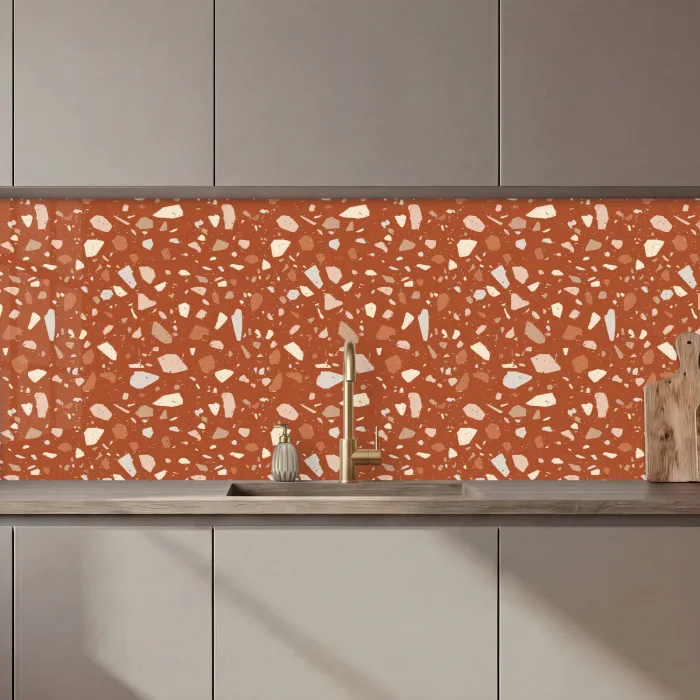 Terrazzo - Patroon - Klei keuken achterwand 2 middel 871 zz_3dshopping