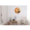 Boom - Landschap - Oranje Wandcirkel aluminium klein -woonkamer