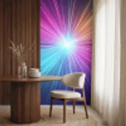 Abstract - Light - Burst - Modern - Colorful Behang Vlies klein -sfeer1