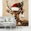 Kerst - Hert - Gewei - Rood fotobehang vinyl groot -woonkamer