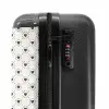 Crèmekleurige achtergrond met bruine hartjes NBS - Handbagage koffer - Kinderen Unisex middel -slot