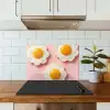 Eieren - Bloem - Roze keuken achterwand spatscherm klein -sfeer2