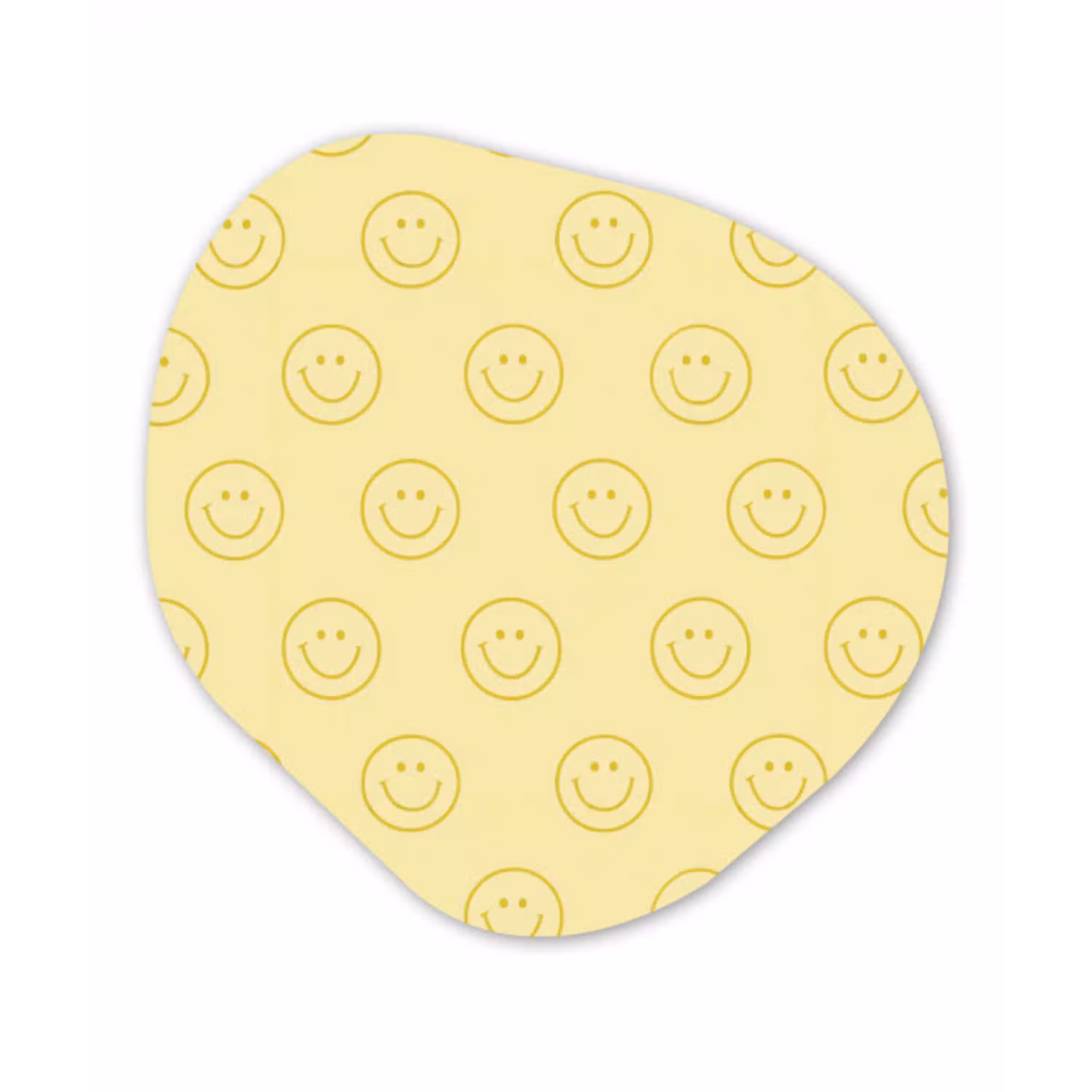 Smileys - Patroon - Retro - Zachtgeel Wandcirkel Organisch Aluminium middel 851 -3d