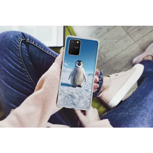Pinguïn - Sneeuw - Landschap - Wit Telefoonhoesje Samsung Galaxy S10 Lite klein -handS10Lite