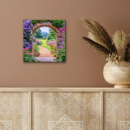 Doorkijk - Poort - Bloemen - Tuin aluminium wit klein -sfeer4