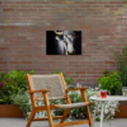 Stier - Hoorns - Snuit - Goud Tuinposter op houten frame 2 cm dik klein -sfeer3