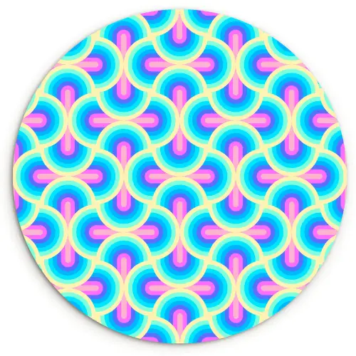 Cirkels - Neon - Bogen Wandcirkel plexiglas klein 852 -3d