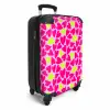 Roze en limoengroene hartjes op lichtroze achtergrond NBS - Handbagage koffer - Volwassenen Unisex middel -productfoto_3d