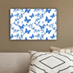 Vlinder - Bloemen - Blauw canvas 2cm klein 34 -sfeer3