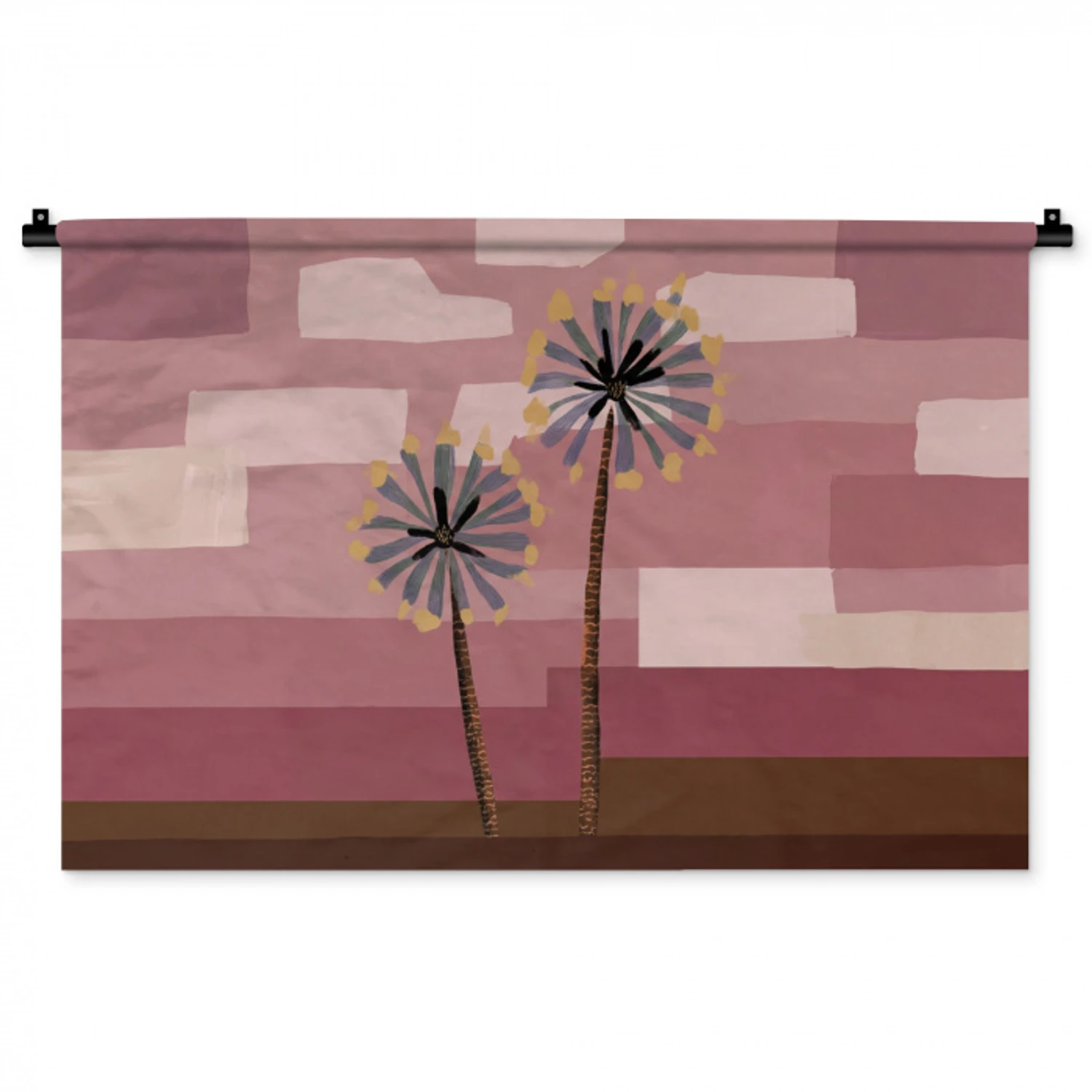 Illustratie - Bloemen - Vlakken - Abstract Wandkleed katoen middel -zz3d