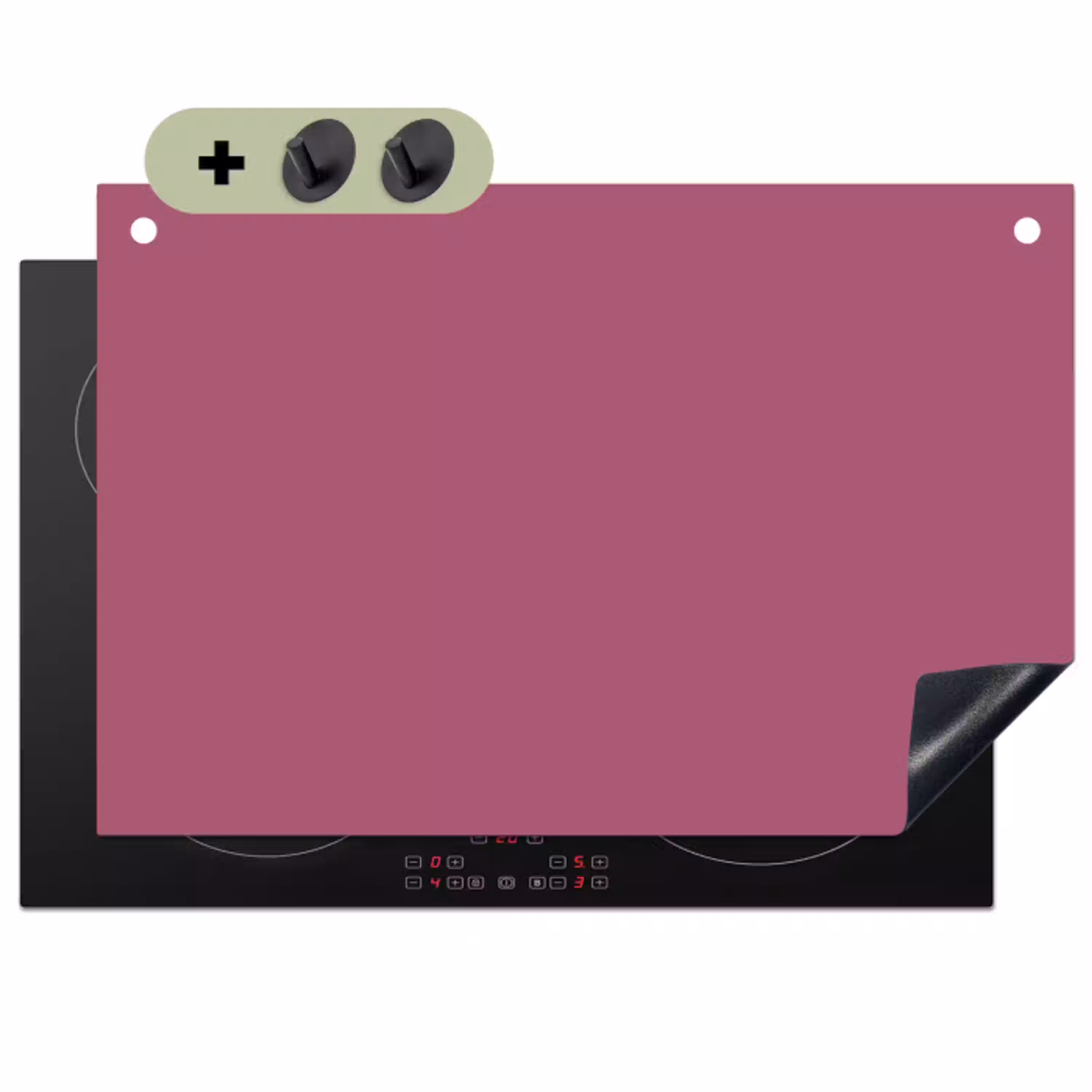 Berry - Roze -Pink Inductie beschemer met haakjes klein 777 -3d