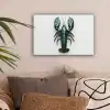 Kreeft - Glossier - Groen - Wit canvas 2cm klein -sfeer1