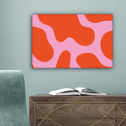 Vlekken - Rood - Roze - Patroon - Minimalistisch canvas 2cm klein -sfeer4