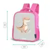 Dino in beige en grijze kleuren Kinderrugzak - Roze middel -productfoto_formaten
