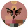 Illustratie - Vogel - Vlakken - Kleurrijk Wandcirkel kunststof plaat 5mm dik klein -3d