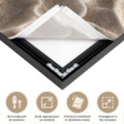 Waaiervorm - Beige - Vezel textuur Textielframe zwart klein 947 -USP_feed_closeupNL