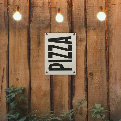 Pizza - Decoratie - Japandi - Vintage tuinposter los doek klein -sfeer1