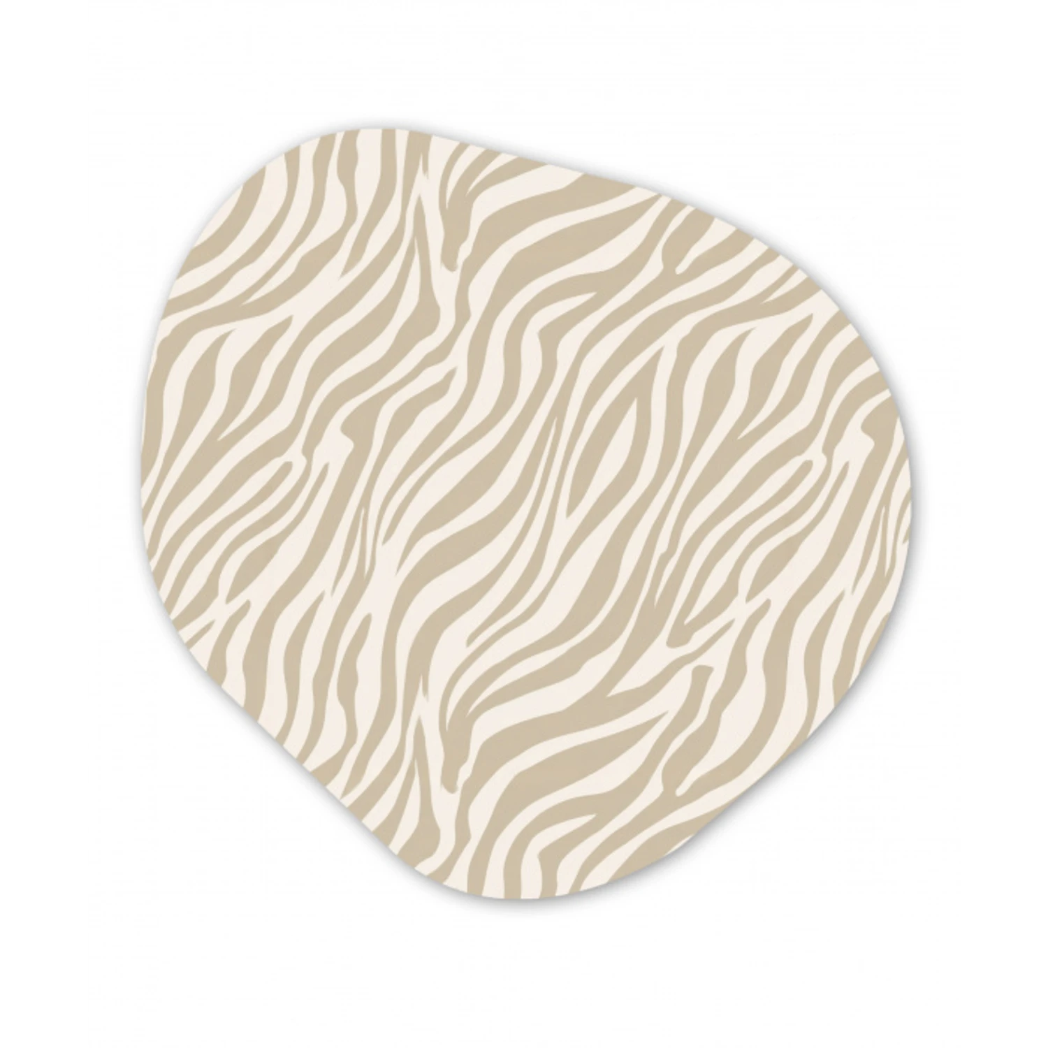 Zebra - Patroon - Beige Wandcirkel Organisch Forex 3mm klein 629 -3d