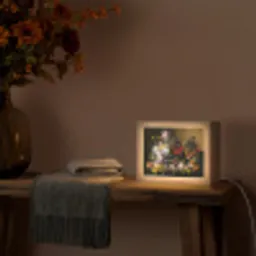 Stilleven met bloemen en fruit - Kunstwerk - Oude meesters Light Box met kabel (Tafellamp) klein -sfeer4