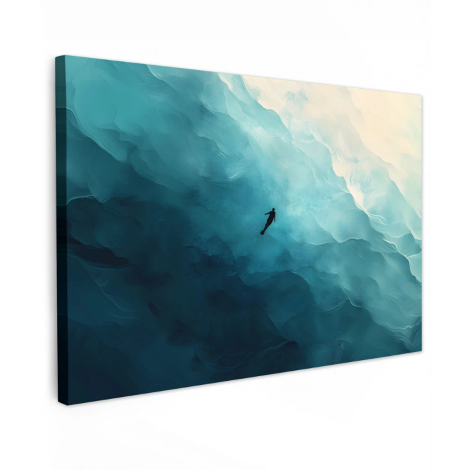 Zee - Silhouet - Abstract - Blauw canvas 2cm klein -z3d