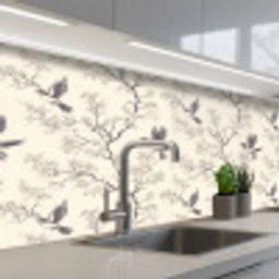 Takken - Vogels - Beige keuken achterwand 2 middel 871 -3d_schuin