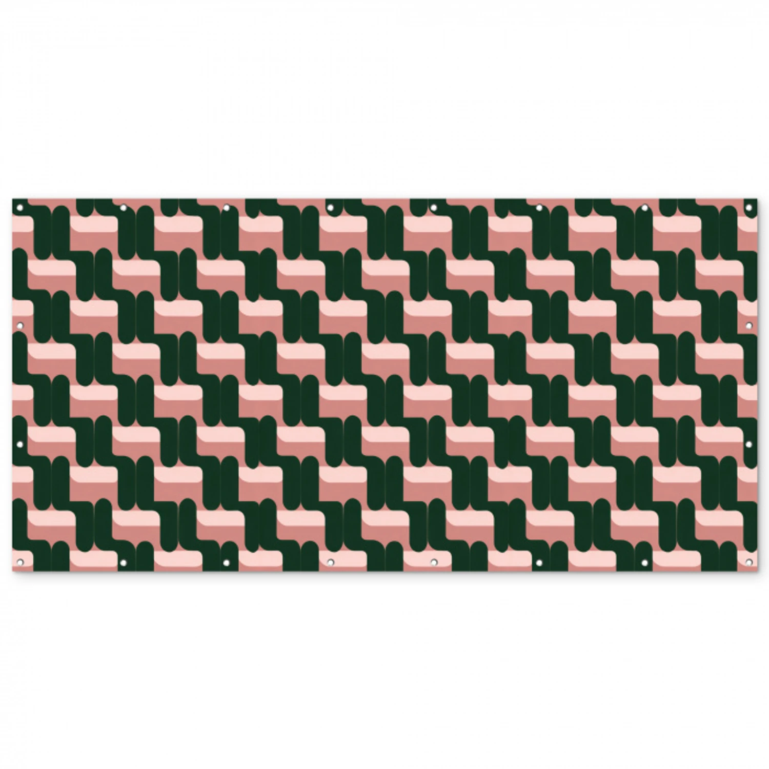 Vlechtpatroon - Groen - Roze - Geometrisch Balkonbeschermer Duitsland klein 596 -zz_3d