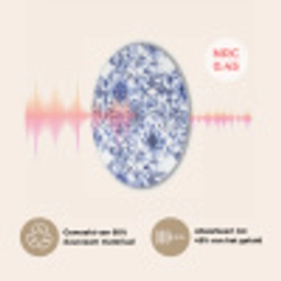 Bloemen - Blauw - Patroon - Wit Akoestische PET Vilt - Rond klein 838 -USP_NL