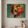 Vrouw - Sinaasappel - Bessen - Oranje Textielframe - compleet frame klein -sfeer2