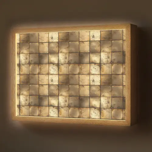 Geometrisch - Tegels - Goud Light Box met batterij (Wandlamp) middel 907 -z3d_website