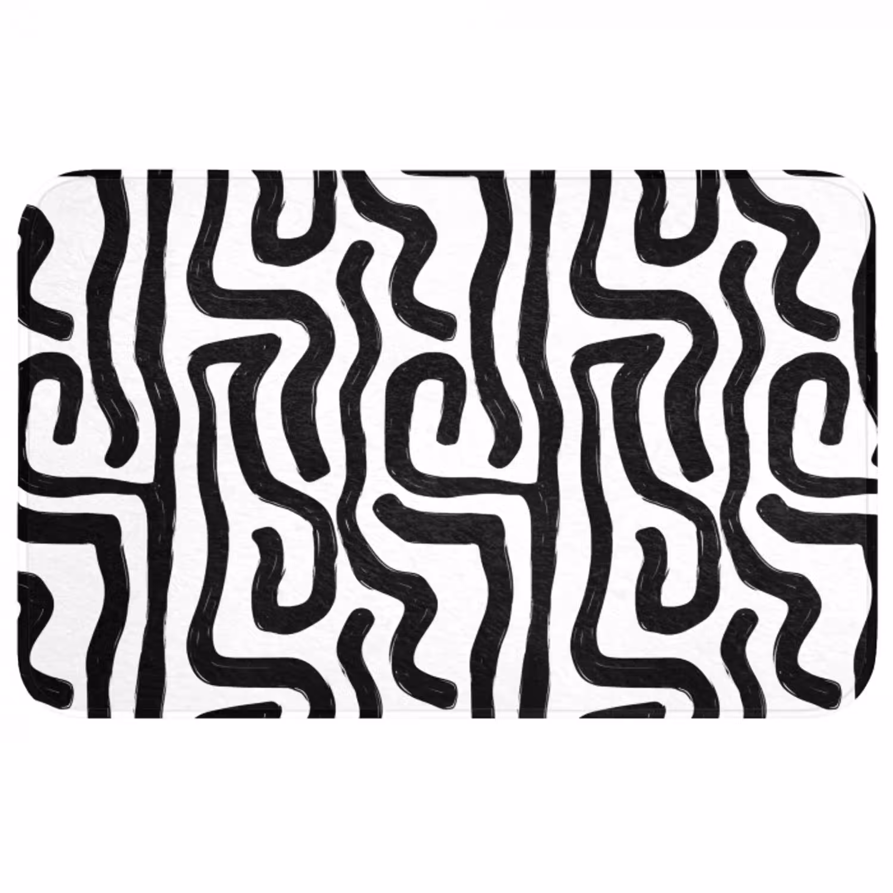Modern - Lijnen - Zwart Badmat middel 997 -3d