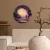 Poort - Paars - Bloemen Wandcirkel kunststof plaat 5mm dik klein -sfeer1
