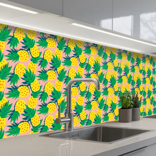 Keuken achterwand - Ananas - Geel - Groen - Tropisch