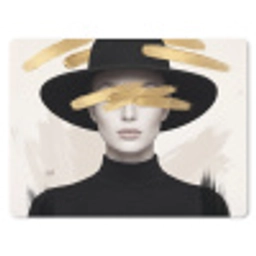 Vrouw - Portret - Modern - Goud - Kunst muismat rubber klein -3d