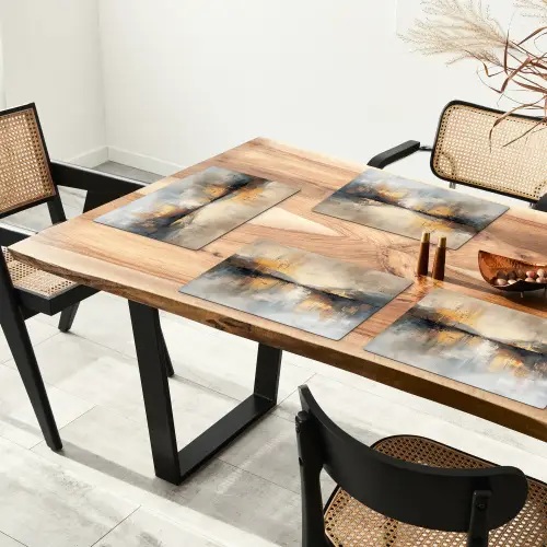 Abstract - Modern - Beige - Aesthetic - Goud Placemat vinyl groot -zzsfeer4_Kitchenyeah-website