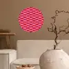 Rood - Roze - Schaakbord - Valentijn Wandcirkel behangsticker klein -sfeer1