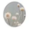 Strobloemen - Wit - Daglicht Akoestische PET Vilt - Rond klein -3d