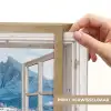 Winterlandschap - Huisje - Bergen - Uitzicht - Doorkijk - Natuur Light Box met batterij (Wandlamp) middel -USP_websiteprintNL