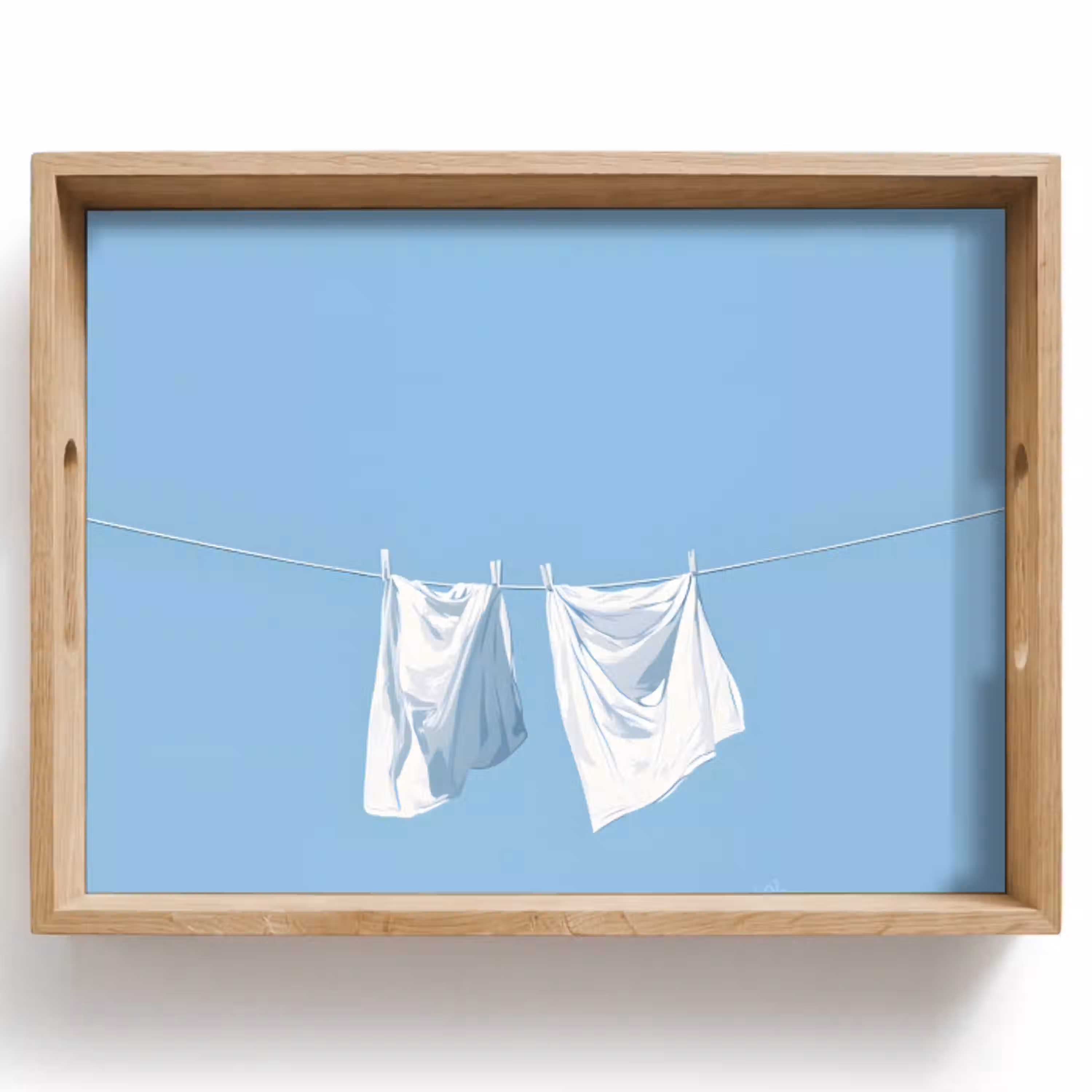 Lakens - Waslijn - Blauw - Minimalistisch Dienblad Rechthoek middel -z3d_shopping