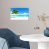 Palmboom - Strand - Zee - Zomer poster papier klein -sfeer3