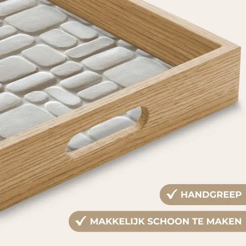 Reliëf - Structuur - Wit Dienblad Rechthoek middel 911 -USP_HandgreepNL