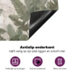 Bananenbladeren - Beton - Groen Inductie beschermer vinyl 3mm middel -zzzzzzz-cc-onderkant