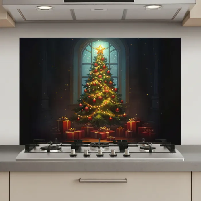 Kerstboom - Cadeau - Kerst - Winter keuken achterwand spatscherm klein -3d_website