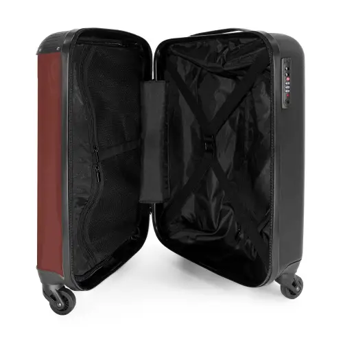 Palmbomen - Palmboom op mahoniebruine achtergrond NBS - Handbagage koffer - Kinderen Unisex middel -binnenkant