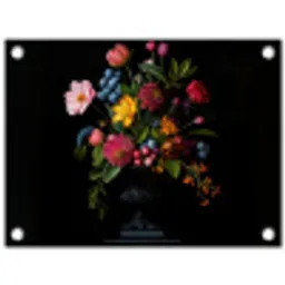 Bloemen - Vrolijk - Vaas tuinposter los doek klein -3d