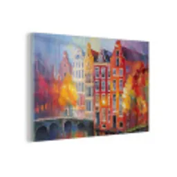 Grachtenpanden - Kunst - Schilderij - Amsterdam plexiglas 5mm klein -z3d