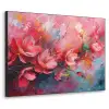 Bloemen - Roze - Natuur- Kunst - Abstract Textielframe zwart klein -3d